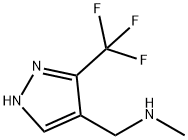N-Methyl-1-(3-(trifluoromethyl)-1H-pyrazol-4-yl)methanamine 구조식 이미지