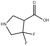 3-Pyrrolidinecarboxylic acid, 4,4-difluoro- Structure