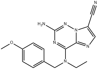 2-amino-4-(ethyl(4-methoxybenzyl)amino)imidazo[1,2-f][1,2,4]triazine-7-carbonitrile Structure