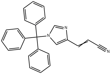 (2E)-3-[1-Triphenylmethyl)imidazol-4-yl]prop-2-enenitrile Structure