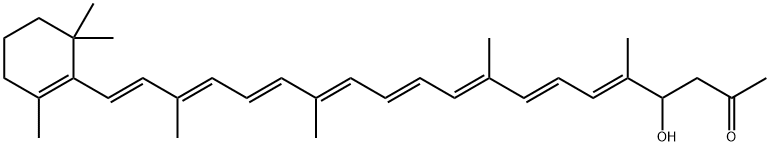 (5E,7E,9E,11E,13E,15E,17E,19E)-4-Hydroxy-5,9,14,18-tetramethyl-20-(2,6,6-trimethyl-1-cyclohexen-1-yl)-5,7,9,11,13,15,17,19-icosaocten-2-one Structure