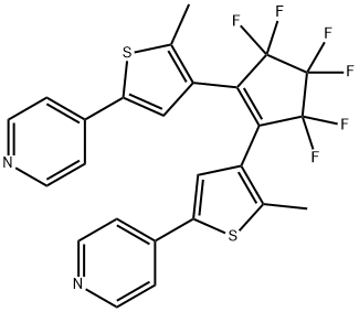 Pyridine, 4,4'-[(3,3,4,4,5,5-hexafluoro-1-cyclopentene-1,2-diyl)bis(5-methyl-4,2-thiophenediyl)]bis- Structure