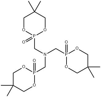 5,5,5′,5′,5′′,5′′-Hexamethyltris(1,2,3-Dioxaphosphorinanemethan)-Amin 2,2′,2′′-Trioxid 구조식 이미지