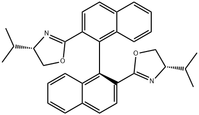 (S)-2,2'-bis((S)-4-isopropyl-4,5-dihydrooxazol-2-yl)-1,1'-binaphthalene Structure