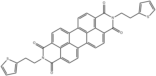 N,N' -Di(thiophen-2-yl)ethyl-3,4,9,10-perylene dicarboximide 구조식 이미지