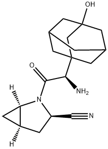 2-Azabicyclo[3.1.0]hexane-3-carbonitrile, 2-[(2R)-2-aMino-2-(3-hydroxytricyclo[3.3.1.13,7]dec-1-yl)acetyl]-, (1R,3R,5R)- 구조식 이미지