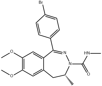 3H-2,3-Benzodiazepine-3-carboxamide, 1-(4-bromophenyl)-4,5-dihydro-7,8-dimethoxy-N,4-dimethyl-, (4R)- Structure