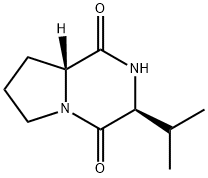 Pyrrolo[1,2-a]pyrazine-1,4-dione, hexahydro-3-(1-methylethyl)-, (3S,8aR)- Structure