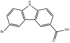 9H-Carbazole-3-carboxylic acid, 6-bromo- Structure