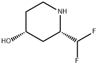 4-Piperidinol, 2-(difluoromethyl)-, (2S-cis)- Structure