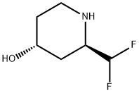 4-Piperidinol, 2-(difluoromethyl)-, (2R-trans)- Structure