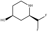 4-Piperidinol, 2-(difluoromethyl)-, (2R-cis)- Structure