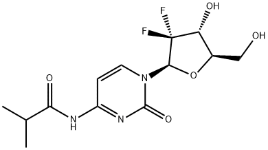 Cytidine, 2'-deoxy-2',2'-difluoro-N-(2-methyl-1-oxopropyl)- 구조식 이미지