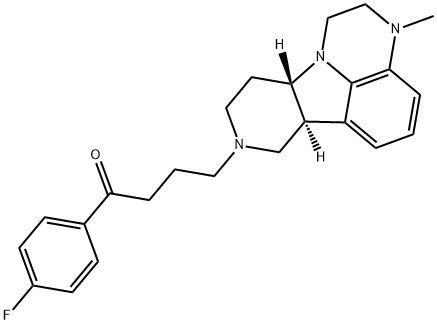 1-Butanone, 1-(4-fluorophenyl)-4-[(6bS,10aS)-2,3,6b,9,10,10a-hexahydro-3-methyl-1H-pyrido[3',4':4,5]pyrrolo[1,2,3-de]quinoxalin-8(7H)-yl]- 구조식 이미지
