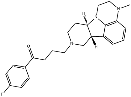 1-Butanone, 1-(4-fluorophenyl)-4-[(6bR,10aR)-2,3,6b,9,10,10a-hexahydro-3-methyl-1H-pyrido[3',4':4,5]pyrrolo[1,2,3-de]quinoxalin-8(7H)-yl]- 구조식 이미지