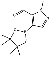 2-Methyl-4-(tetramethyl-1,3,2-dioxaborolan-2-yl)pyrazole-3-carbaldehyde 구조식 이미지