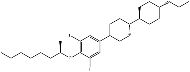 [4(R)-[trans(trans)]]-1,3-Difluoro-2-[(1-methylheptyl)oxy]-5-(4'-propyl[1,1'-bicyclohexyl]-4-yl)benzene Structure