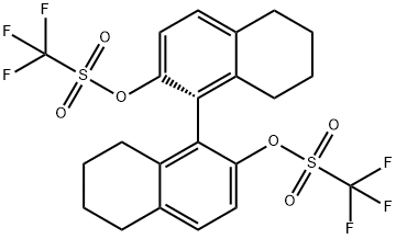 Methanesulfonic acid, 1,1,1-trifluoro-, 1,1'-[(1R)-5,5',6,6',7,7',8,8'-octahydro[1,1'-binaphthalene]-2,2'-diyl] ester Structure