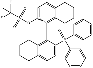 Methanesulfonic acid, trifluoro-, (1R)-2'-(diphenylphosphinyl)-5,5',6,6',7,7',8,8'-octahydro[1,1'-binaphthalen]-2-yl ester (9CI) Structure