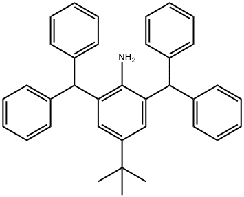 Benzenamine, 4-(1,1-dimethylethyl)-2,6-bis(diphenylmethyl)- Structure