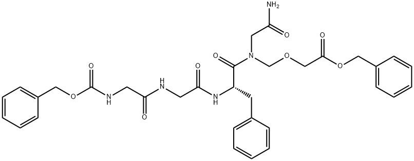 Glycinamide,N-[(phenylmethoxy)carbonyl]glycylglycyl-L-phenylalanyl-N-[[2-(phenylmethoxy)-2-oxoethoxy]methyl]- 구조식 이미지