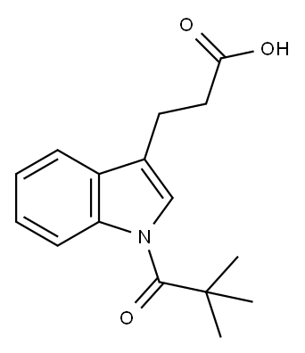 1H-Indole-3-propanoic acid, 1-(2,2-dimethyl-1-oxopropyl)- Structure