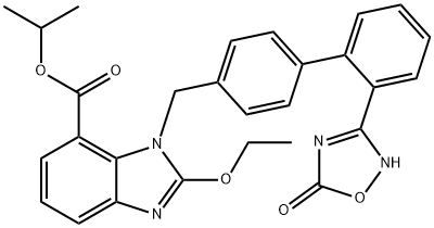 Isopropyl 2-ethoxy-1-((2'-(5-oxo-4,5-dihydro-1,2,4-oxadiazol-3-yl)-[1,1'-biphenyl]-4-yl)methyl)-1H-benzo[d]imidazole-7-carboxylate 구조식 이미지