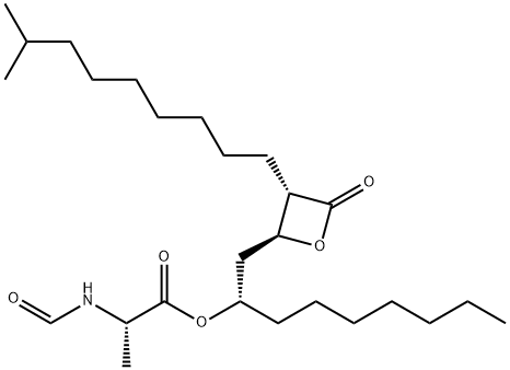 L-Alanine, N-formyl-, (1S)-1-[[(2S,3S)-3-(8-methylnonyl)-4-oxo-2-oxetanyl]methyl]octyl ester Structure