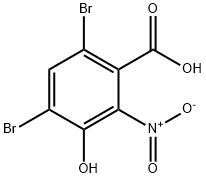 Benzoic acid, 4,6-dibromo-3-hydroxy-2-nitro- Structure