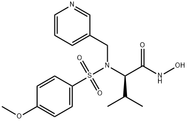 Butanamide, N-hydroxy-2-[[(4-methoxyphenyl)sulfonyl](3-pyridinylmethyl)amino]-3-methyl-, (2R)- Structure