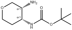 Carbamic acid, N-[(3R,4R)-3-aminotetrahydro-2H-pyran-4-yl]-, 1,1-dimethylethyl ester, rel- Structure