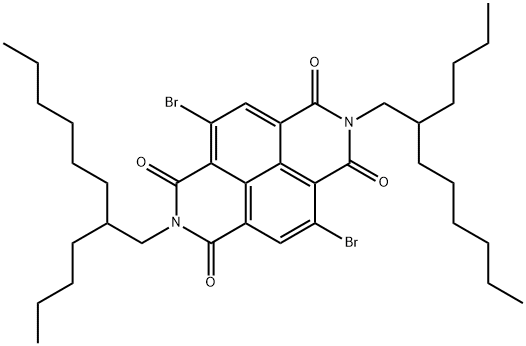 4,9-Dibromo-2,7-bis(2-butyloctyl)benzo[lmn][3,8]phenanthroline-1,3,6,8(2H,7H)-tetraone Structure