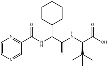 D-Valine, (2R)-2-cyclohexyl-N-(2-pyrazinylcarbonyl)glycyl-3-methyl- Structure