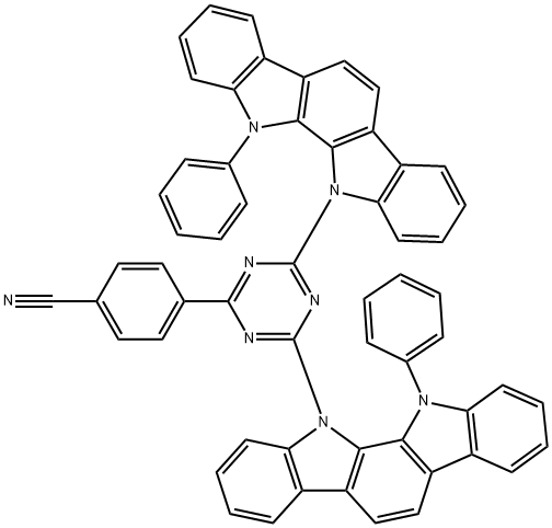 4- (4, 6-Bis[12-phenylindolo[2, 3- a] carbazol- 11(12H ) - yl]-1, 3, 5- triazin- 2- yl) -benzonitrile 구조식 이미지