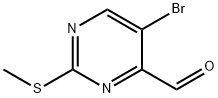 4-Pyrimidinecarboxaldehyde, 5-bromo-2-(methylthio)- Structure