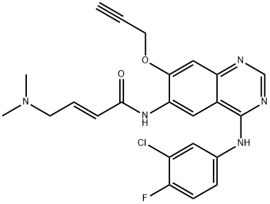 2-Butenamide, N-[4-[(3-chloro-4-fluorophenyl)amino]-7-(2-propyn-1-yloxy)-6-quinazolinyl]-4-(dimethylamino)-, (2E)- Structure