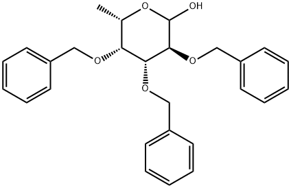 L-Galactopyranose, 6-deoxy-2,3,4-tris-O-(phenylmethyl)- 구조식 이미지