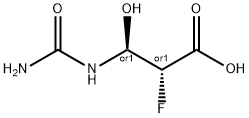 Propanoic acid, 3-[(aminocarbonyl)amino]-2-fluoro-3-hydroxy-, (2R,3S)-rel- 구조식 이미지