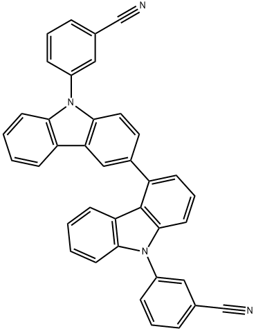 3,3'-(9H,9'H-3,4'-bicarbazole-9,9'-diyl)dibenzonitrile Structure