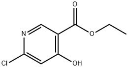 3-Pyridinecarboxylic acid, 6-chloro-4-hydroxy-, ethyl ester 구조식 이미지