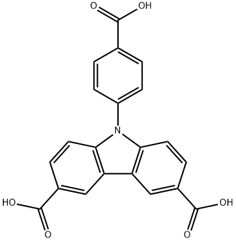 9-(4-carboxyphenyl)-9H-Carbazole-3,6-dicarboxylic acid Structure