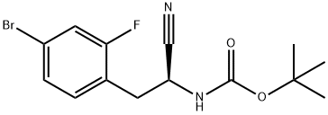 Carbamic acid, N-[(1S)-2-(4-bromo-2-fluorophenyl)-1-cyanoethyl]-, 1,1-dimethylethyl ester 구조식 이미지