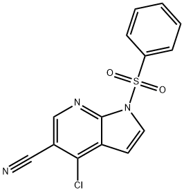 1H-Pyrrolo[2,3-b]pyridine-5-carbonitrile, 4-chloro-1-(phenylsulfonyl)- Structure