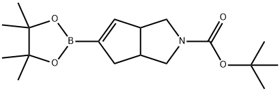 Cyclopenta[c]pyrrole-2(1H)-carboxylic acid, 3,3a,4,6a-tetrahydro-5-(4,4,5,5-tetramethyl-1,3,2-dioxaborolan-2-yl)-, 1,1-dimethylethyl ester 구조식 이미지