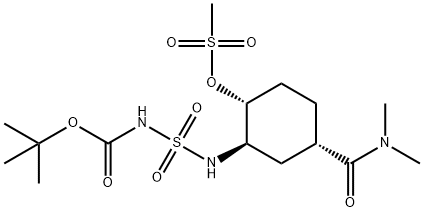 Carbamic acid, N-[[[(1R,2R,5S)-5-[(dimethylamino)carbonyl]-2-[(methylsulfonyl)oxy]cyclohexyl]amino]sulfonyl]-, 1,1-dimethylethyl ester Structure