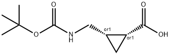 Cyclopropanecarboxylic acid, 2-[[[(1,1-dimethylethoxy)carbonyl]amino]methyl]-, (1R,2S)-rel- 구조식 이미지
