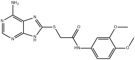 Acetamide, 2-[(6-amino-9H-purin-8-yl)thio]-N-(3,4-dimethoxyphenyl)- Structure