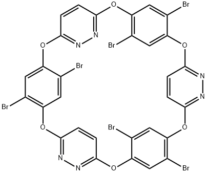 Hexabromo-O6-corona[3]arene[3]tetrazine, 95% Structure