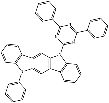 Indolo[3,2-b]carbazole, 5-(4,6-diphenyl-1,3,5-triazin-2-yl)-5,11-dihydro-11-phenyl- Structure