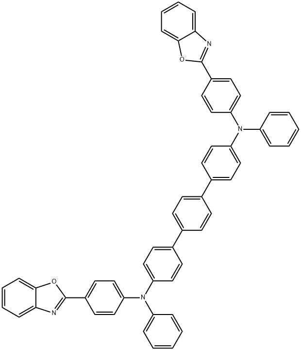 [1,1':4',1''-Terphenyl]-4,4''-diamine, N4,N4''-bis[4-(2-benzoxazolyl)phenyl]-N4,N4''-diphenyl- 구조식 이미지